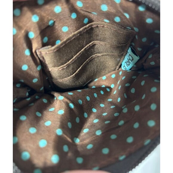 Chala Crossbody Cell Phone‎ Purse Cat Design In Brown Faux Leather - Picture 6 of 8